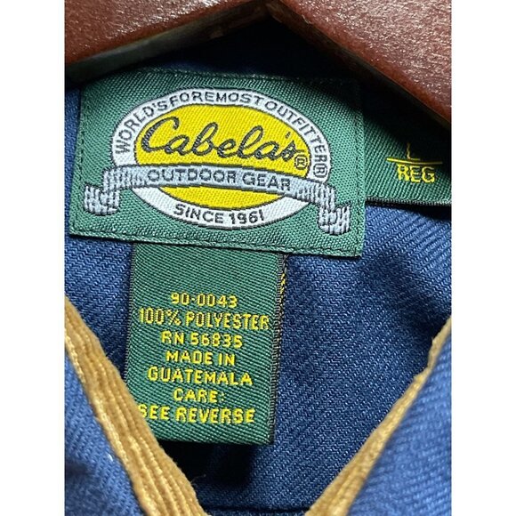 Cabela's Blue Button Up Collared Shirt Men's Size Large - Picture 8 of 9